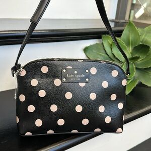 Kate Spade Black and Pink Polka Dot Bag W/Storybook Interior
